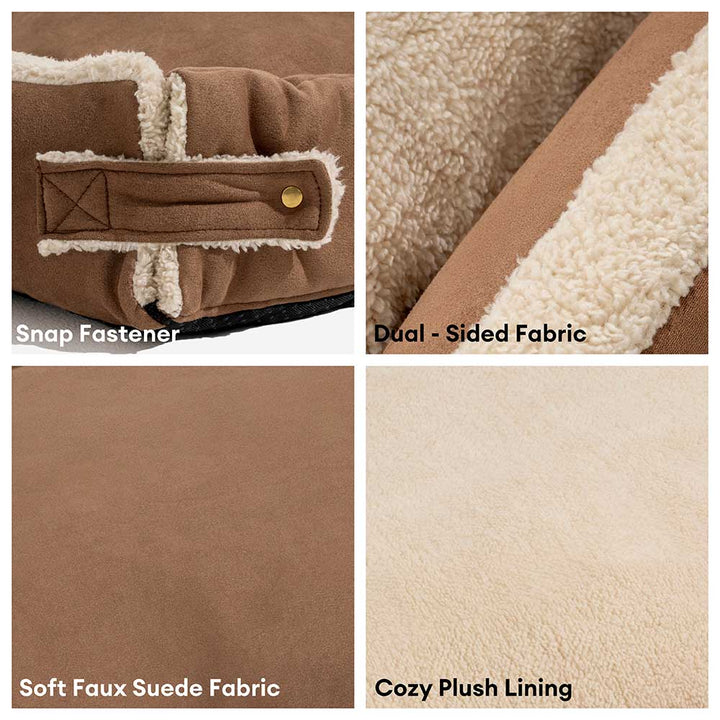 Expandable pet bed in a modern home, fitting seamlessly with pet furniture