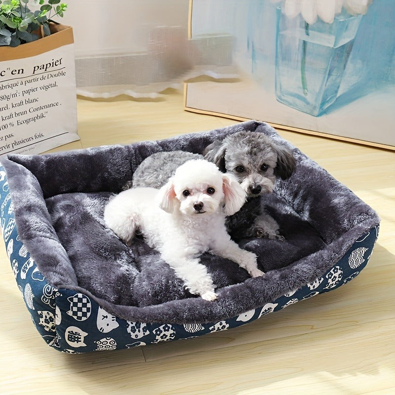 Stylish plush dog bed, mini sofa with comfy bolsters, for small to medium pets