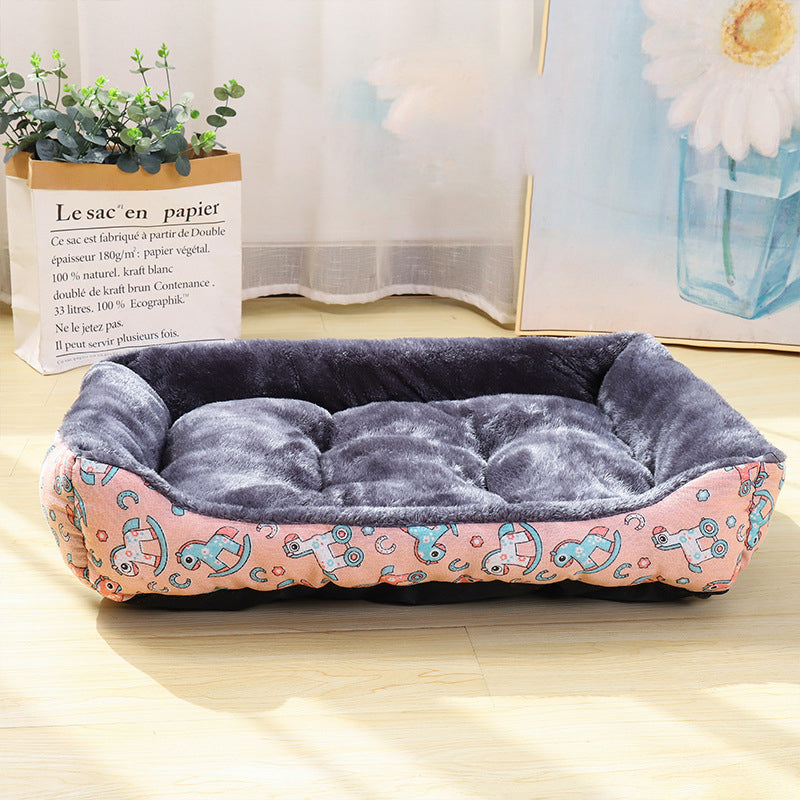 Luxury gray plush dog bed with supportive bolsters, elegant pet furniture for home