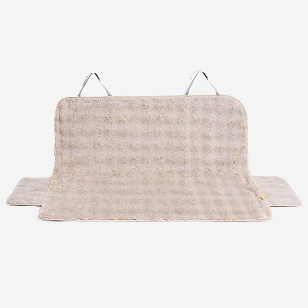 Easy-to-clean pet car seat cover, essential pet supplies for hassle-free dog travel.