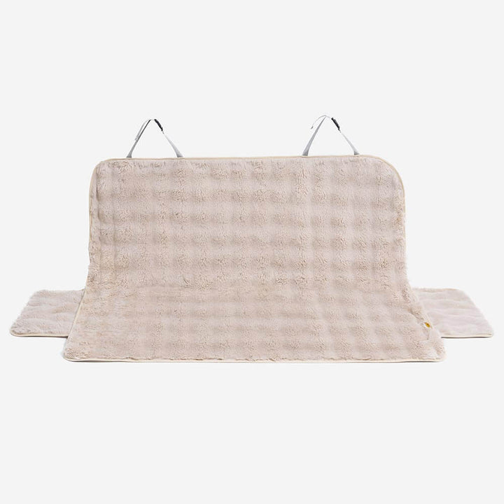 Easy-to-clean pet car seat cover, essential pet supplies for hassle-free dog travel.