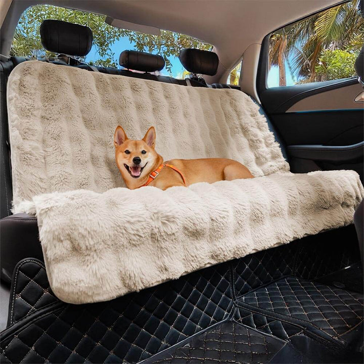 Close-up of the non-slip material on the back of the pet car seat cover, ensuring stability.