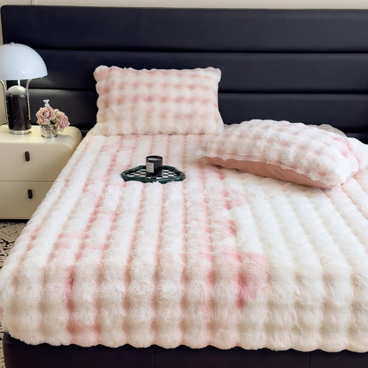 Warm plush mattress protector, a cozy addition for winter bedroom decor