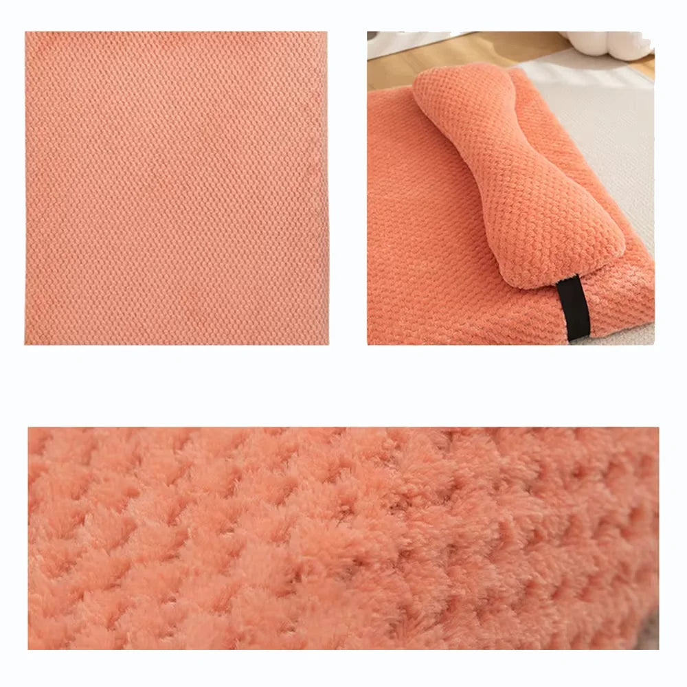 Washable calming pet bed with removable cover, ideal for cats and dogs and easy cleaning.