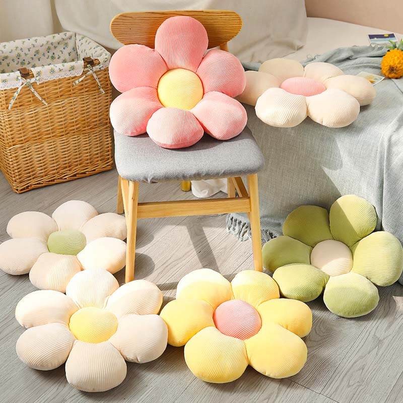 Plush flower shape pet calming sofa cushion in soft fleece, dog & cat bed for room decor