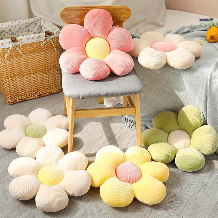 Plush flower shape pet calming sofa cushion in soft fleece, dog & cat bed for room decor