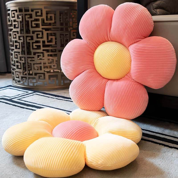 Close-up of a washable flower pet bed, a cozy calming cushion for dogs and cats