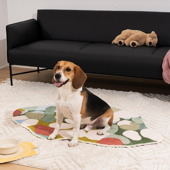 Cozy pet mat in a lush forest plush design, ideal for dogs and cats.