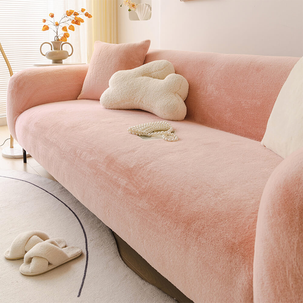 Plush full coverage furniture protection slipcover in a vibrant color, offering comfort and style.