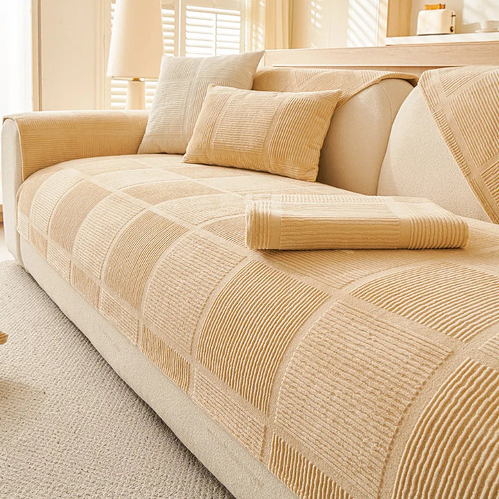 High-quality plush geometric non-slip sofa cover, designed for comfort and long-lasting use.