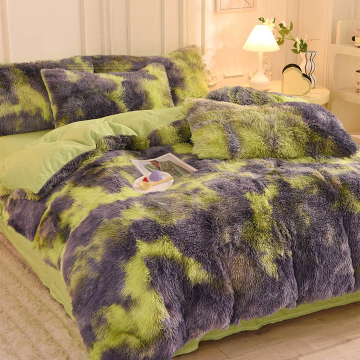 Warm gradient sheet set, plush flannel bedding for a cozy night's sleep