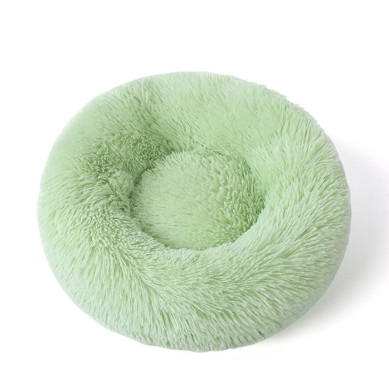 Stylish anti-anxiety pet bed, modern design addition for any home, aids deep sleep.