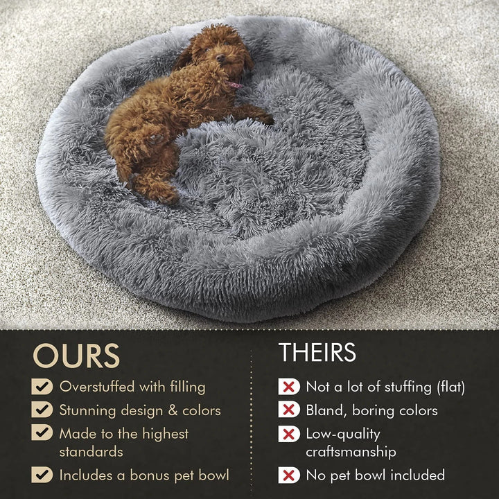 Waterproof bottom of a calming pet bed, durable and designed for deep sleep, pet supplies.