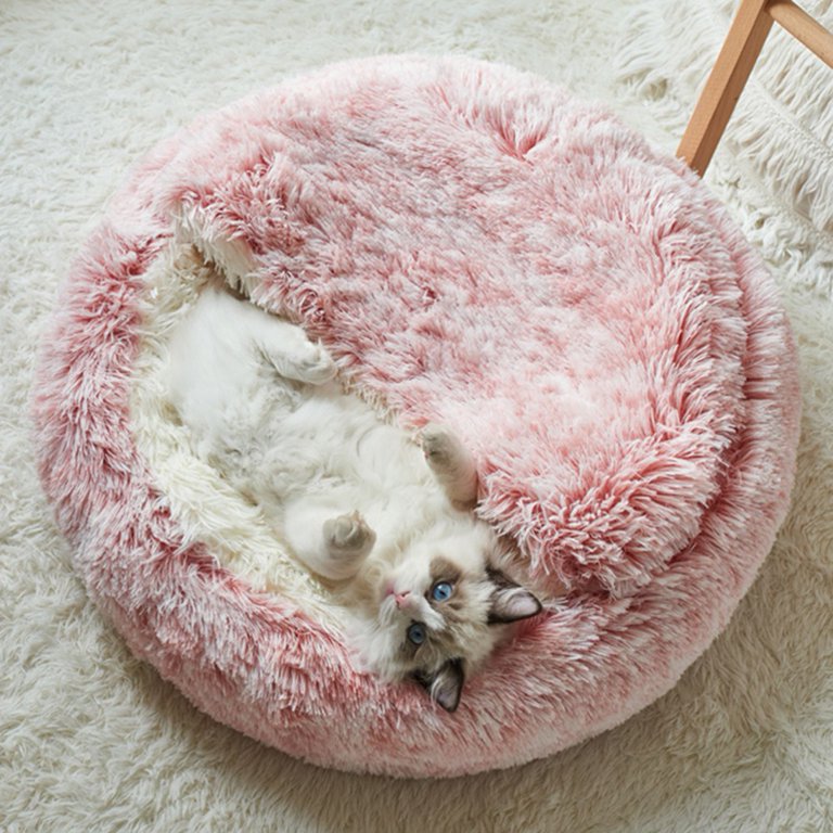 Pet supplies: a soft, round cat bed offering maximum comfort and warmth