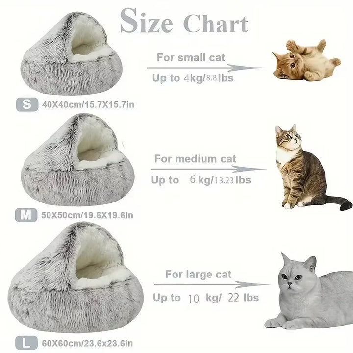 Anxiety relief cat bed, demonstrating its deep, comforting design for pets