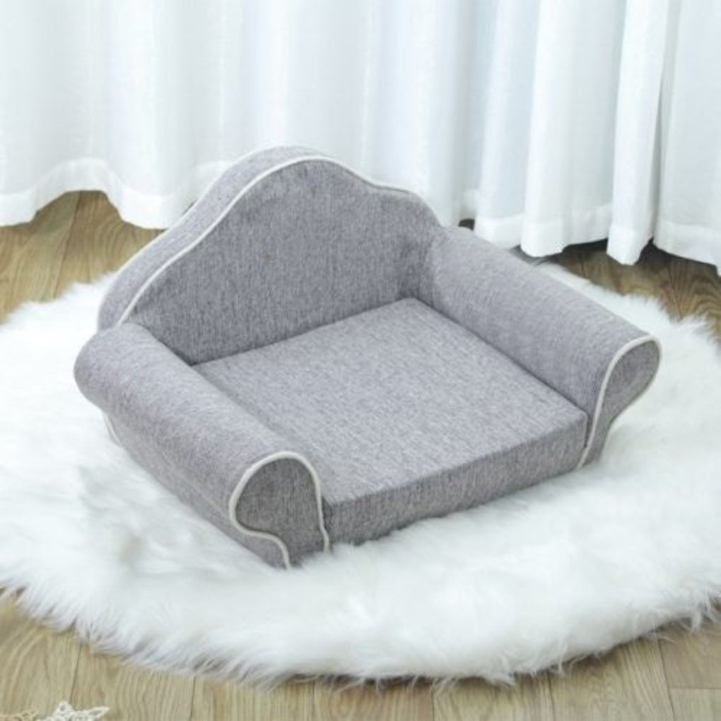 Soft comfort lounger a grey cat bed designed as pet furniture, offering ultimate pet comfort.