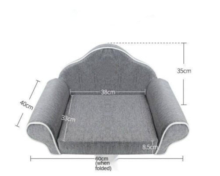 Indoor pet bed, a stylish grey cat lounger providing soft comfort and cozy cat furniture.