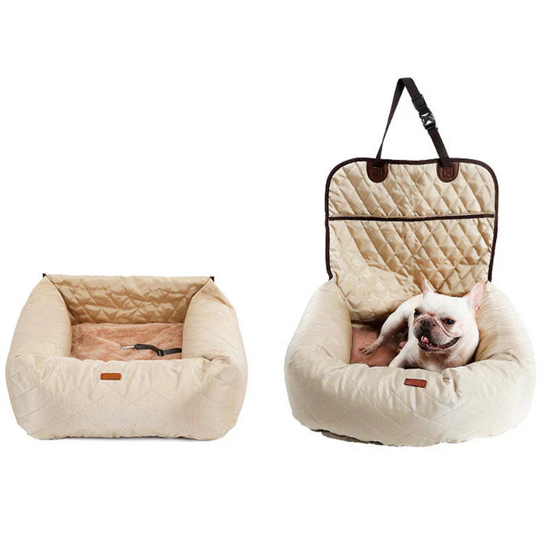 Dog car seat bed providing a secure and comfortable spot for pets on the go