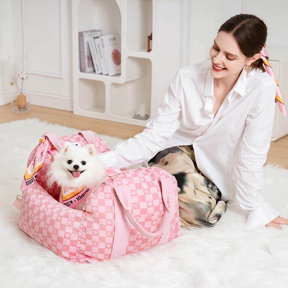 Pet accessory: luxurious dog bed car seat with built-in safety features for travel gear.
