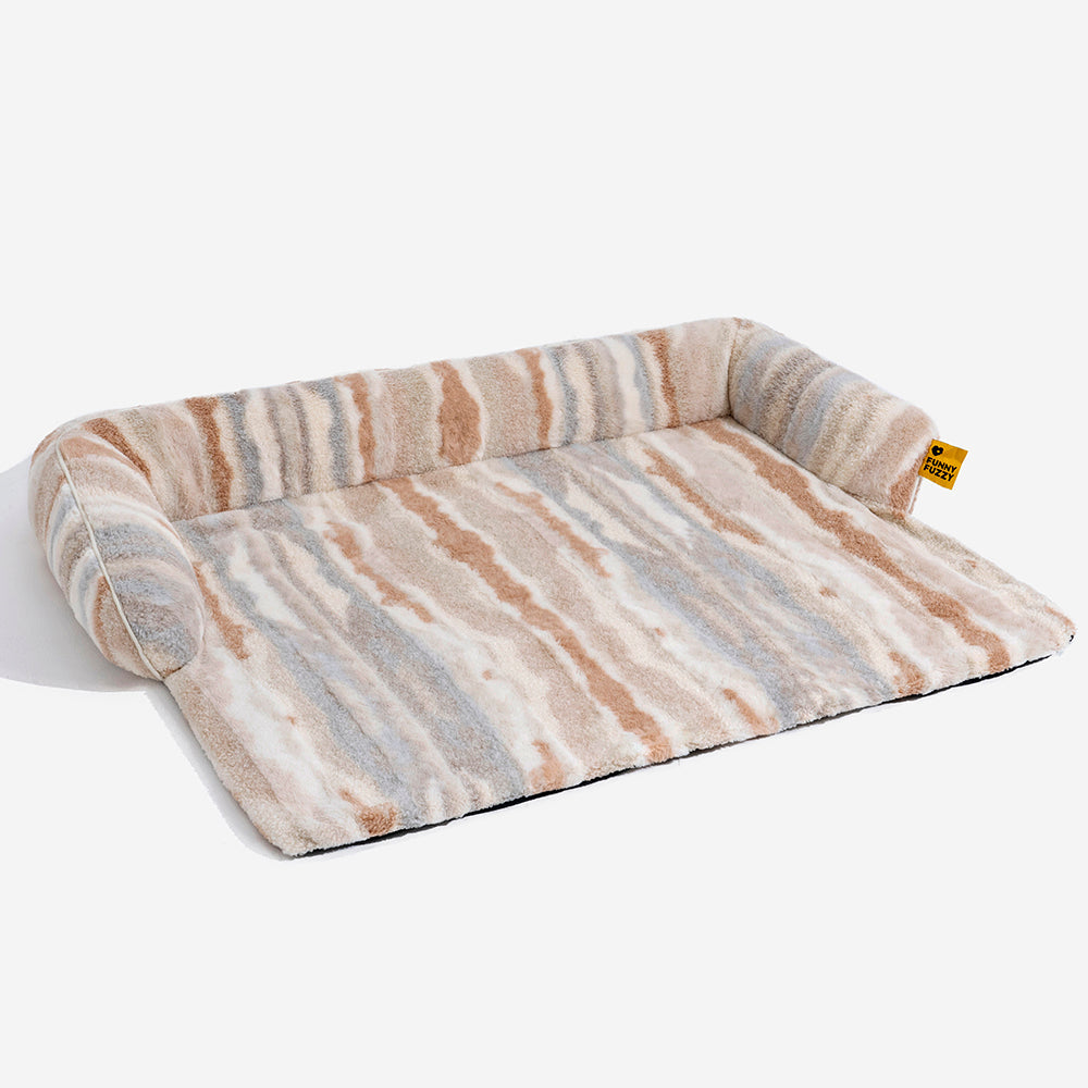 Versatile plush dog mat for pets, equally suited as a bed or sofa protector, modern design.
