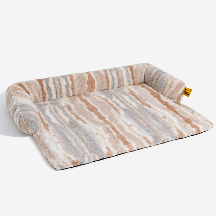 Versatile plush dog mat for pets, equally suited as a bed or sofa protector, modern design.