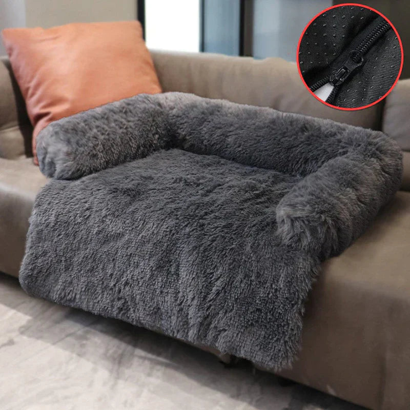 Stylish pet sofa bed blending seamlessly into modern home decor, offering a chic resting spot for pets
