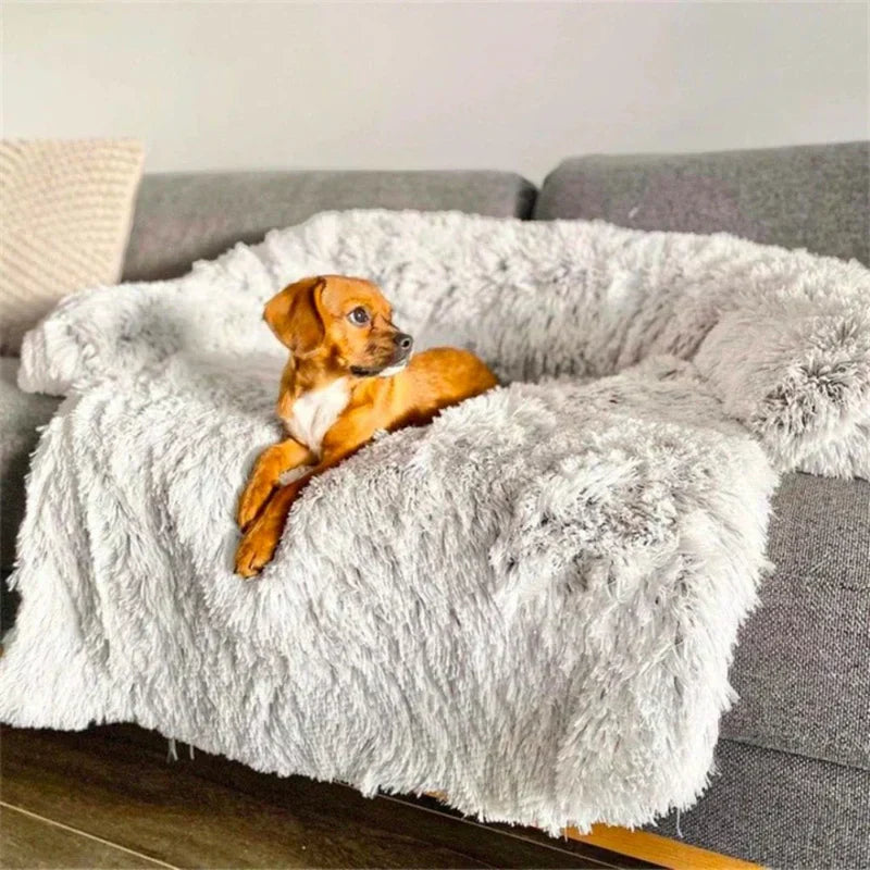 An empty, comfortable pet sofa bed, ready for a dog or cat to relax, promoting deep sleep, non-slip bottom