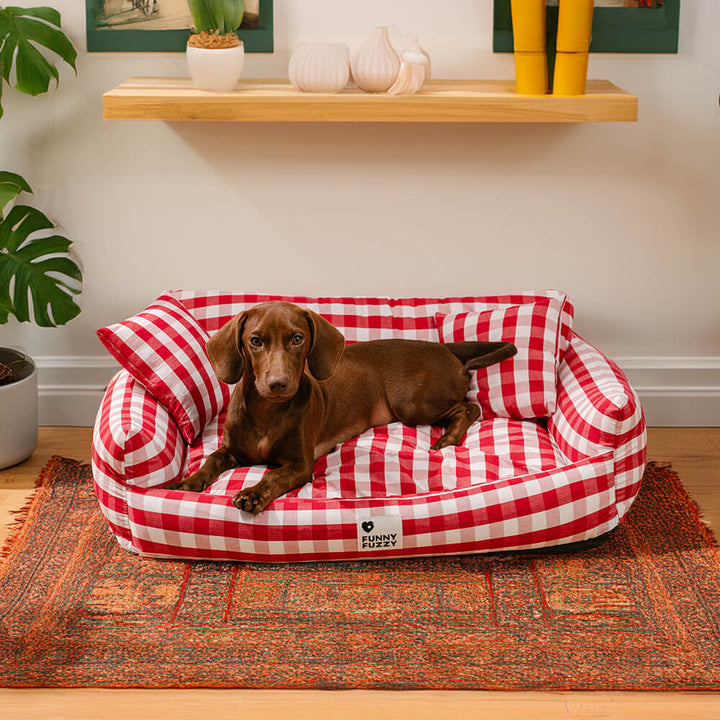 Modern pet furniture, durable pet sofa dog bed with supportive bolster