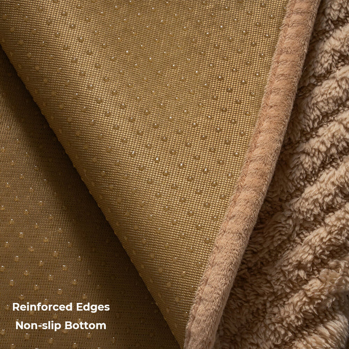 Plush herringbone sofa slipcover, non-slip design, providing elegant furniture protection and comfort