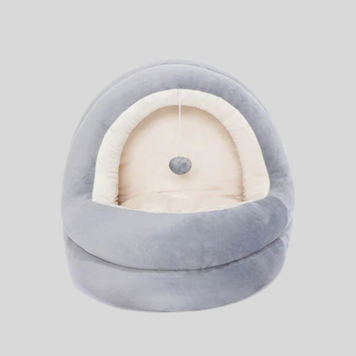 Soft non-slip indoor dog bed & cat sofa with high bolsters, ideal for pet relaxation & support