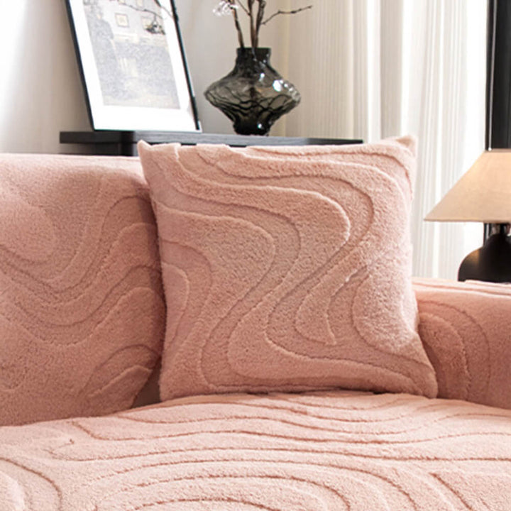 Machine washable plush jacquard non-slip sofa cover, for easy maintenance.