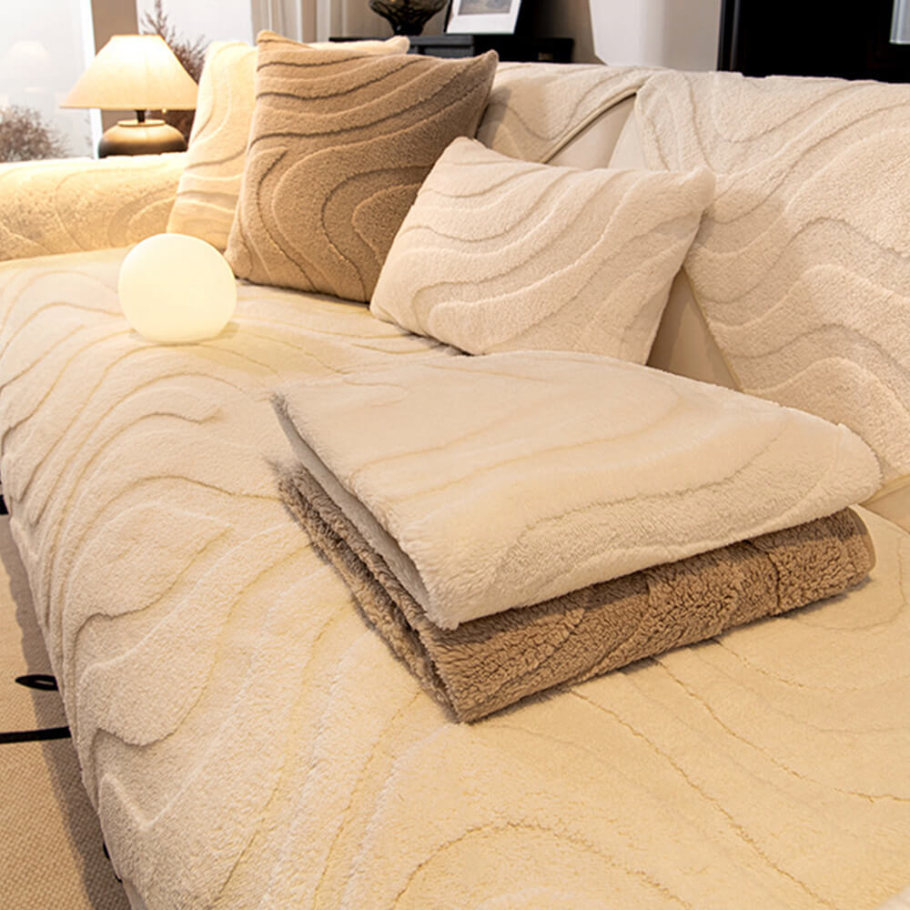 Contemporary plush jacquard non-slip couch cover, upgrading home decor.