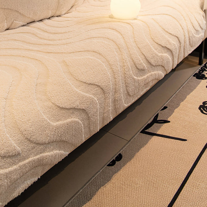 Family-friendly plush jacquard non-slip couch cover, durable and stylish.