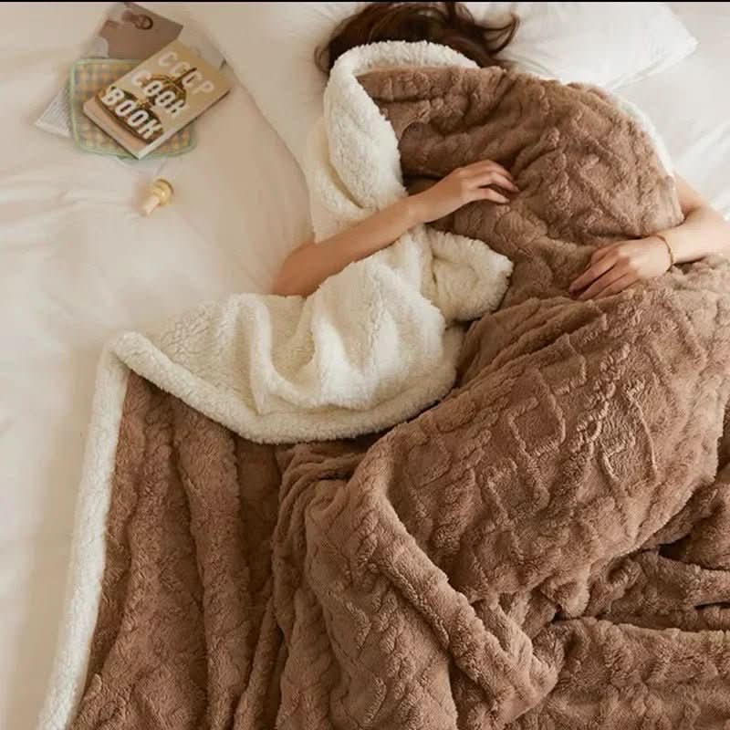 Plush lambswool blanket, perfect for cozy bedroom comfort & warmth. Soft, reversible, easy care throw.