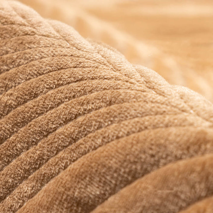 Leaf pattern plush furniture protector, designed as a non-slip sofa cover for home decor.