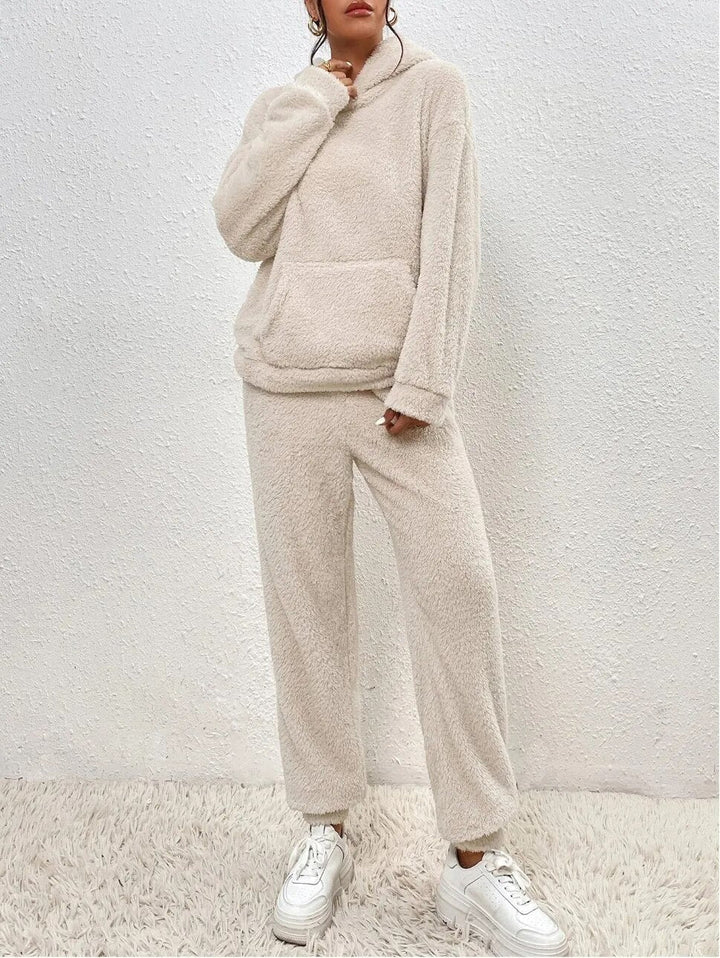New women's ultimate comfort plush loungewear set, ideal for casual relaxation at home.