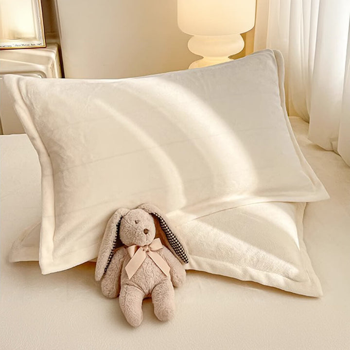 Textured image of a milk velvet fitted sheet, highlighting its luxurious and soft feel.