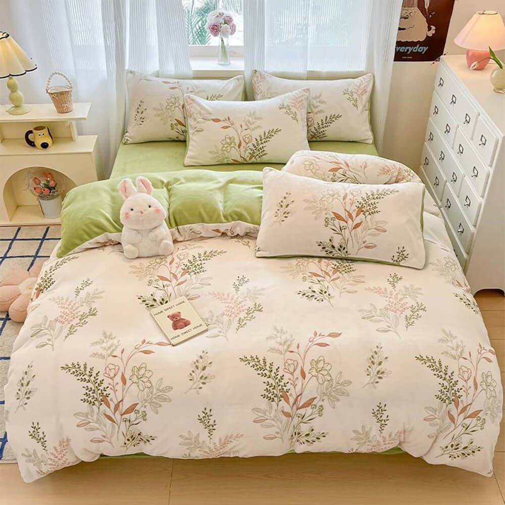 High-quality milk velvet warm bedding set for a luxurious and soft bedroom experience