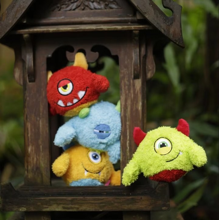 Dog toy interactive plush monster ball, squeaky and durable for active and happy canines