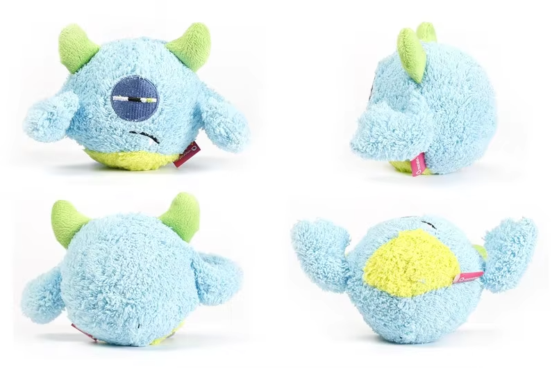Plush monster ball dog toy, interactive and chew-resistant for long-lasting canine fun