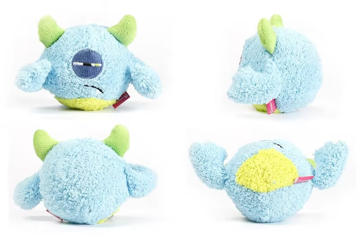 Plush monster ball dog toy, interactive and chew-resistant for long-lasting canine fun