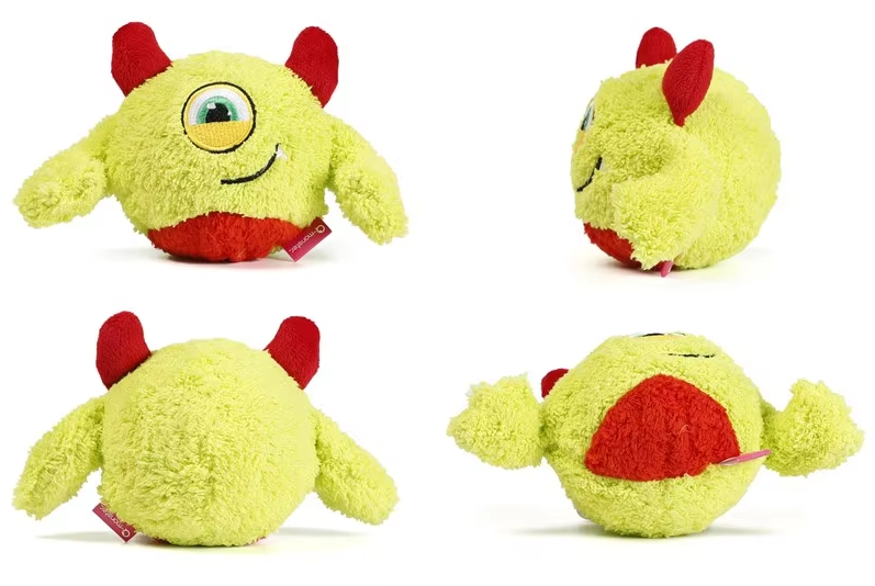 Monster ball dog toy, interactive plush design with squeaker, perfect for happy canine play
