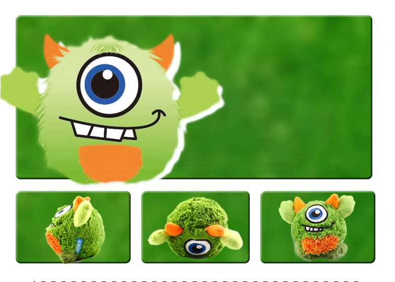 Plush monster ball, durable interactive dog chew toy, perfect for energetic canine companions