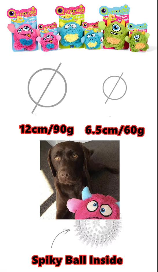Monster ball dog toy, interactive plush design for hours of canine fun and active play