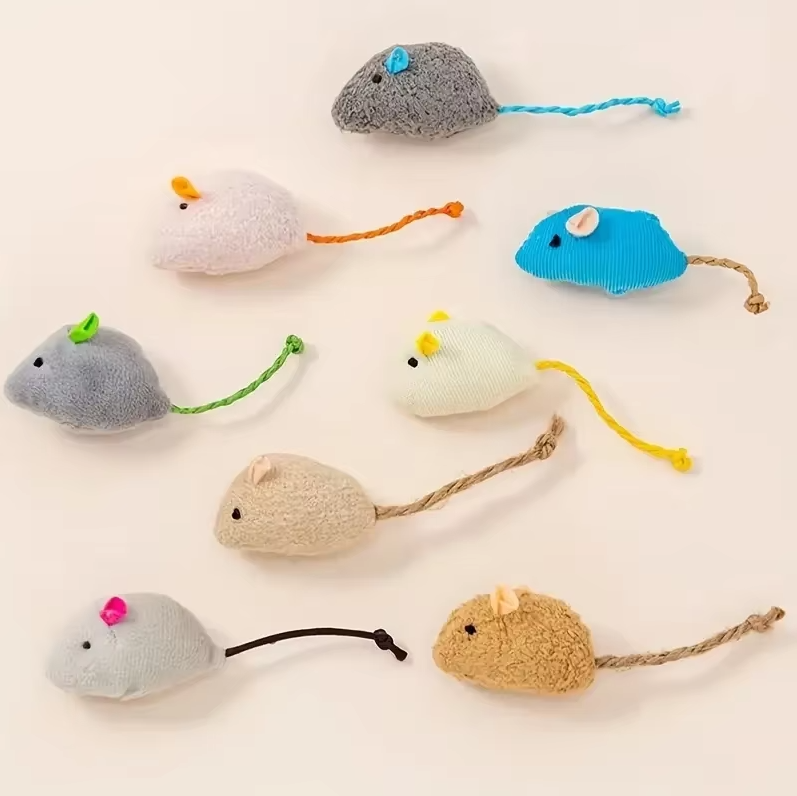 Cat accessory plush mouse toy, designed for stimulating hunting instincts and play