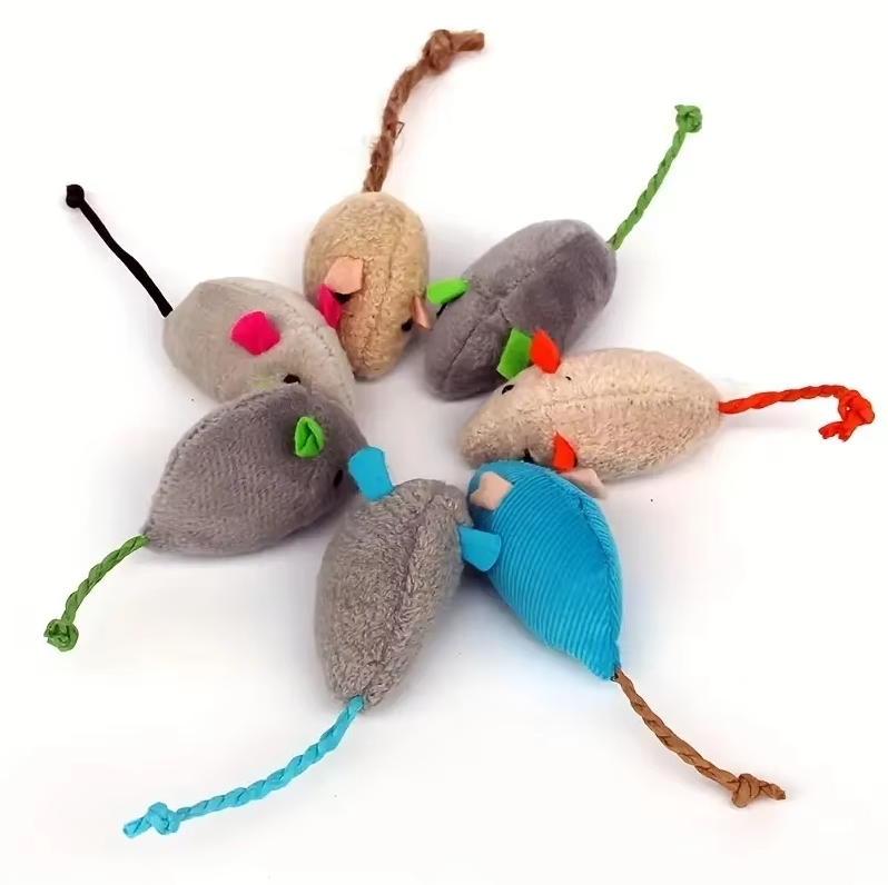 Pet supplies: interactive plush mouse toy set for cats, promoting active play