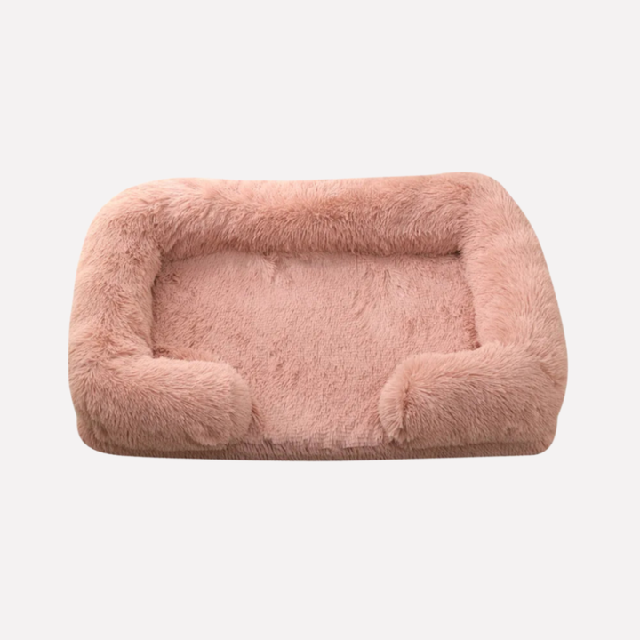 Cozy plush dog bed with non-slip bottom for small to medium pets