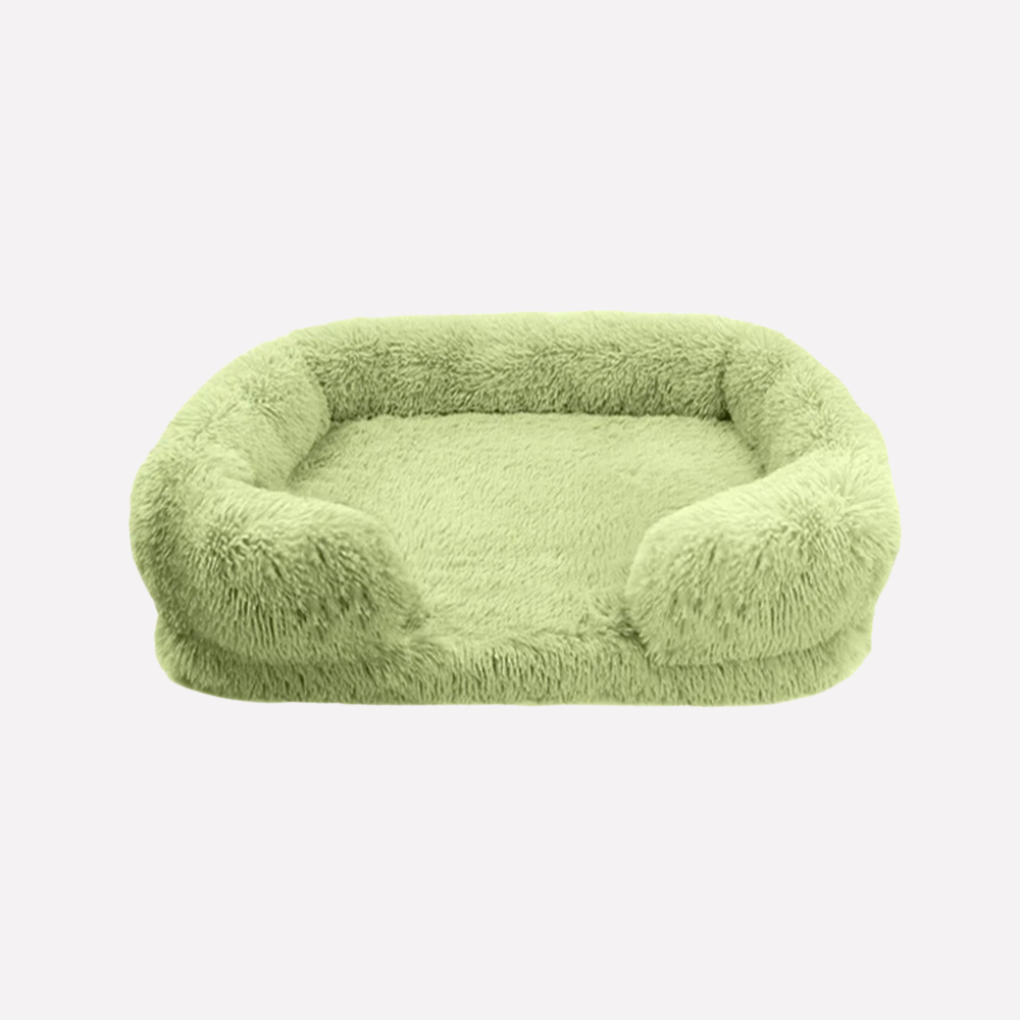 Comfortable plush cat bed, non-slip backing, perfect for sleepy felines