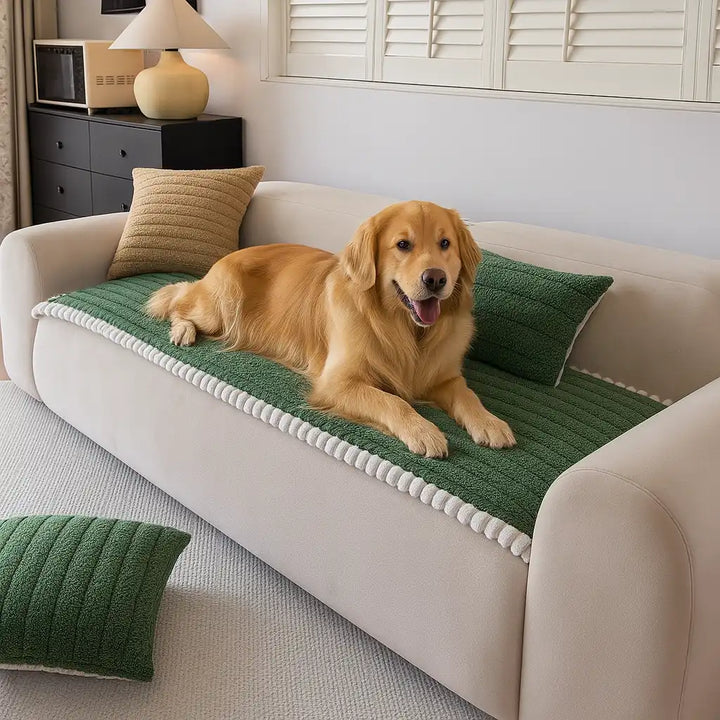 Set of non-slip couch covers in charcoal, including seat and back cushion protectors.