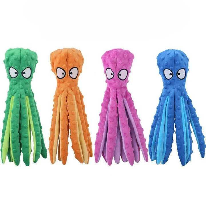 Durable pet supplies: blue octopus chew toy for dogs with squeaker